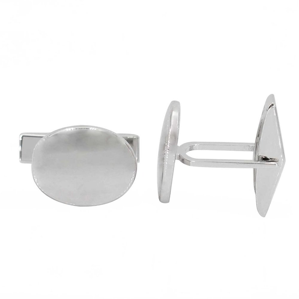 Sterling Silver Oval Cuff Links